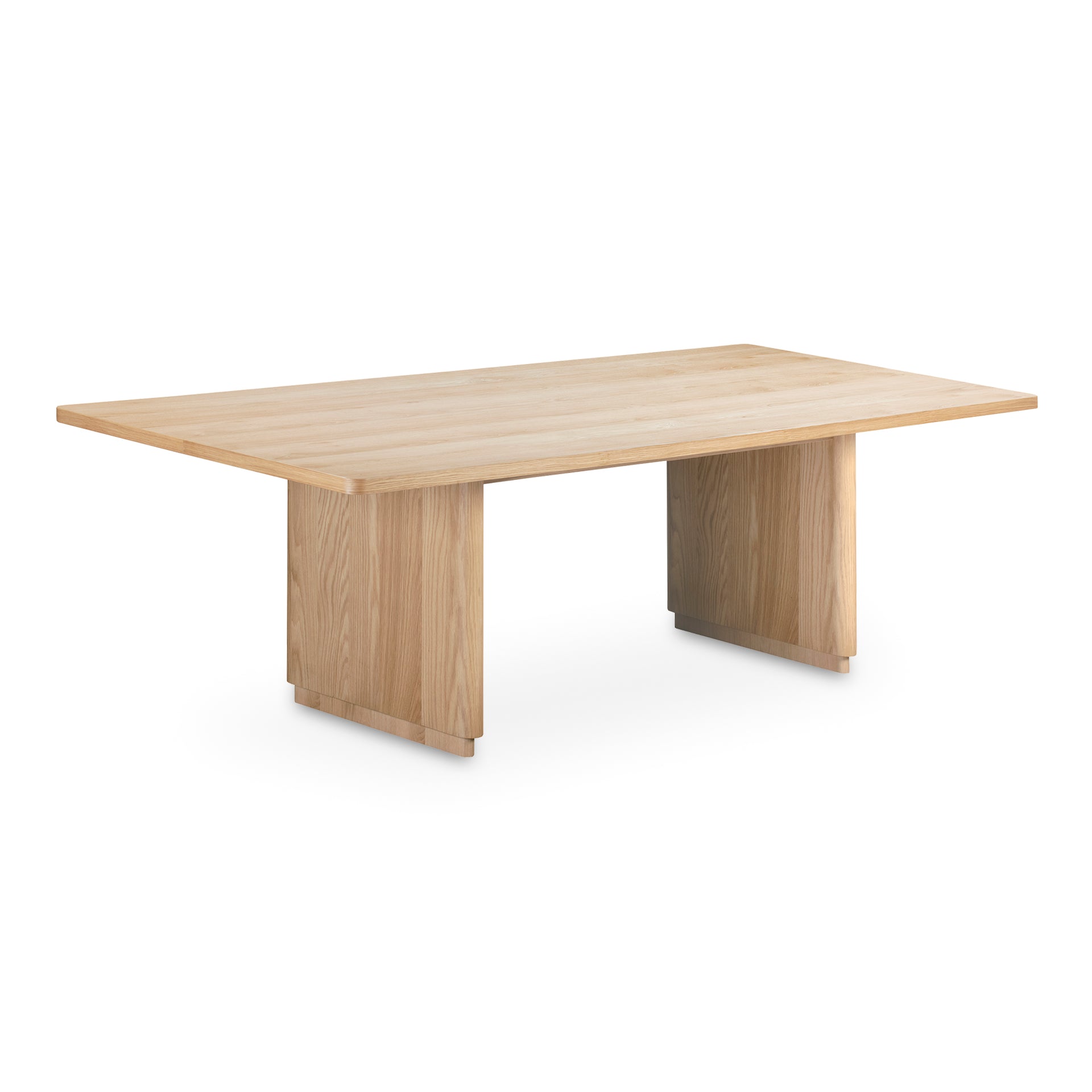 Odette Large Dining Table for 8, Rectangular Oak Veneer Top, Scandinavian Style, Natural Finish