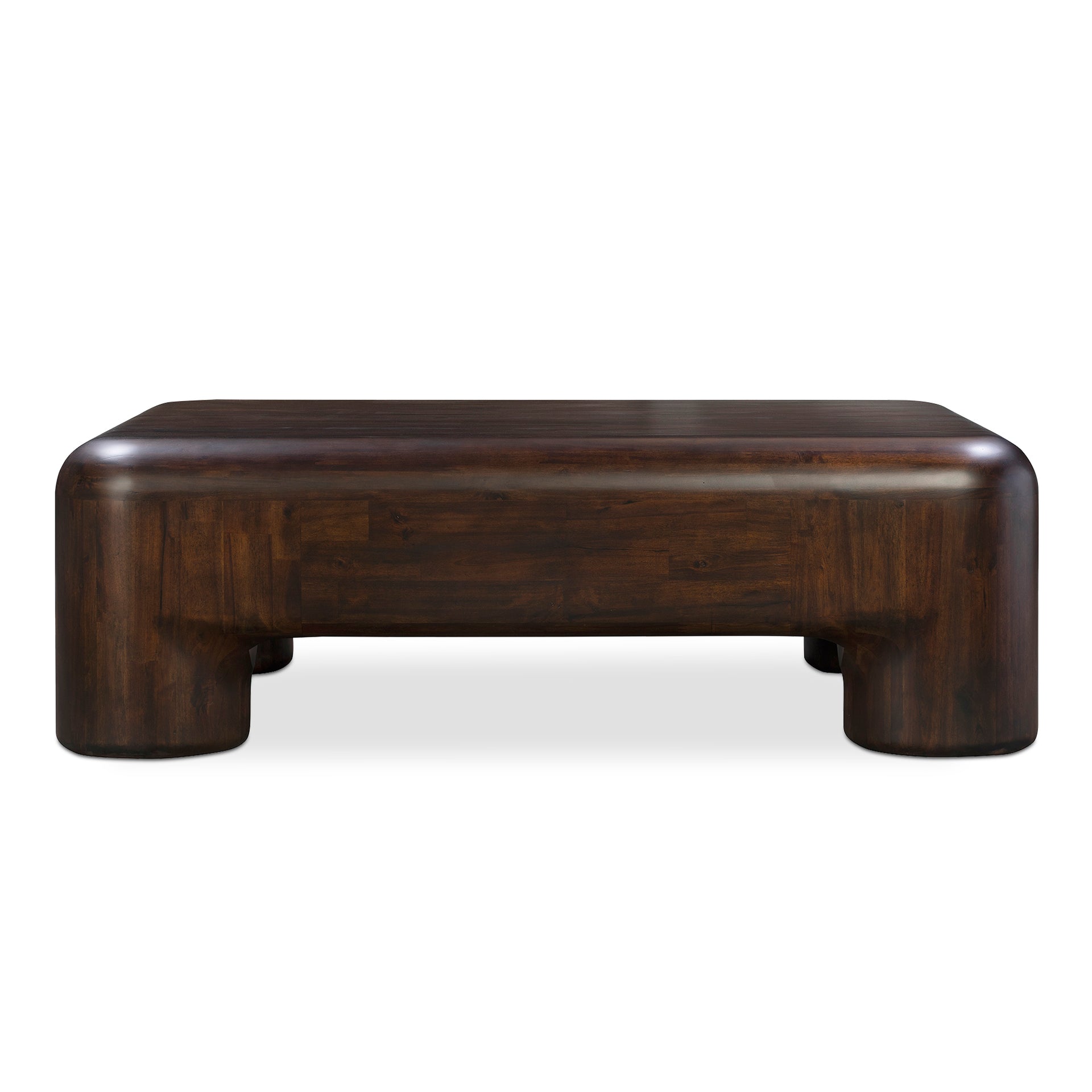 Zanric Coffee Table, Rectangular Solid Acacia, Walnut Stain, Dark Brown
