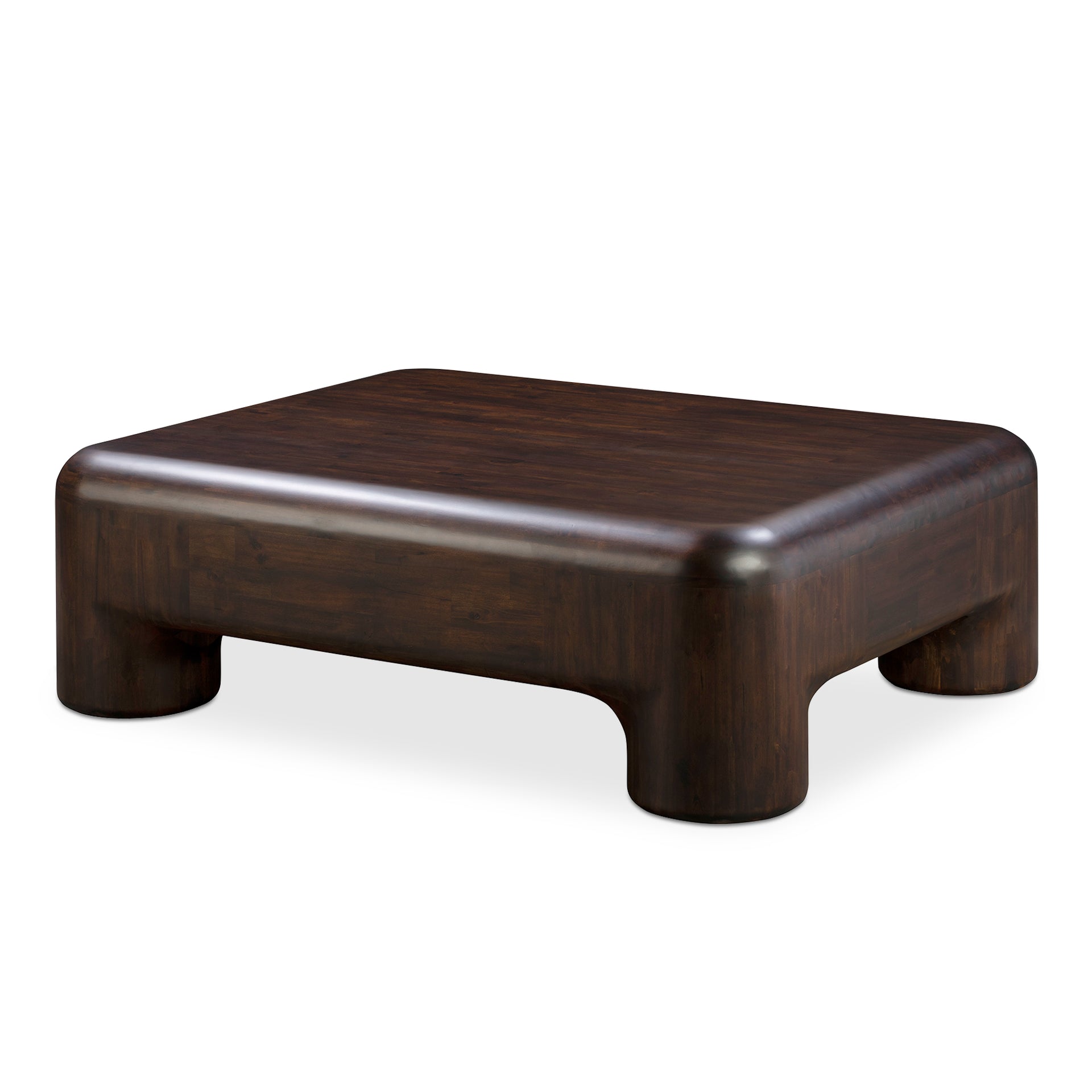 Zanric Coffee Table, Rectangular Solid Acacia, Walnut Stain, Dark Brown