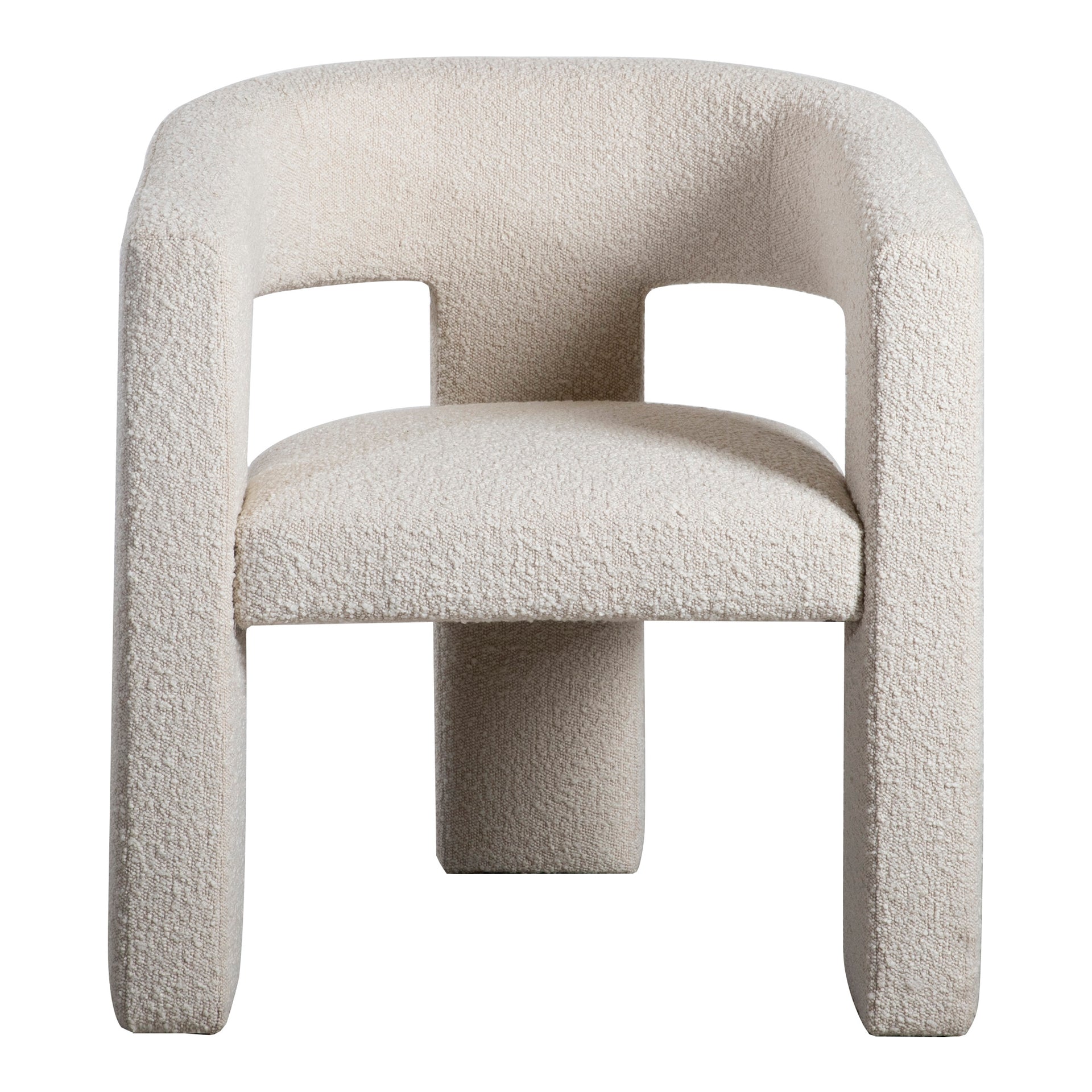 Ryder - Armchair with Soft Boucle Fabric Upholstery in White