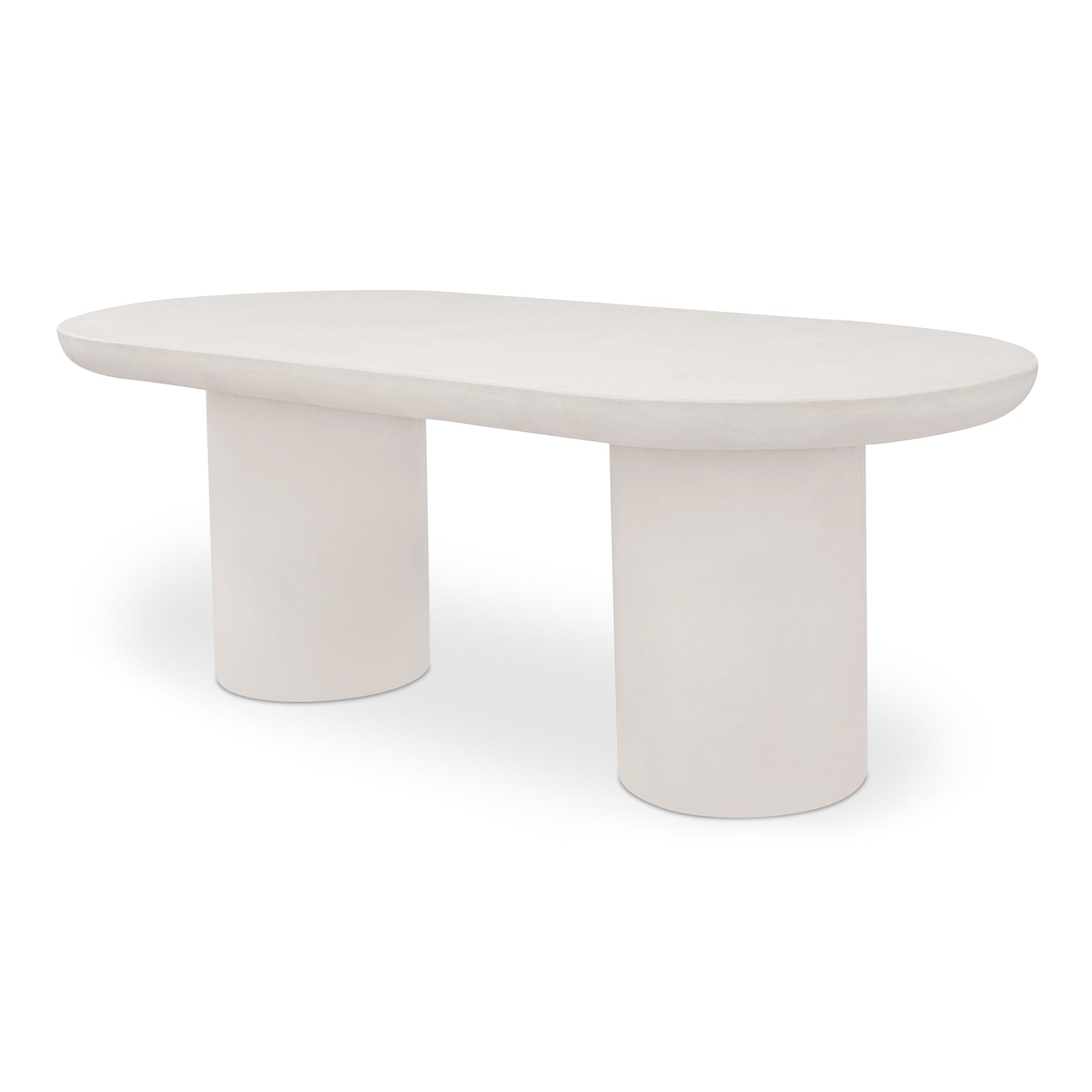 Fenton Dining Table, Fiber-Reinforced Concrete Top and Legs, Iron Frame, Cream, Seats 6
