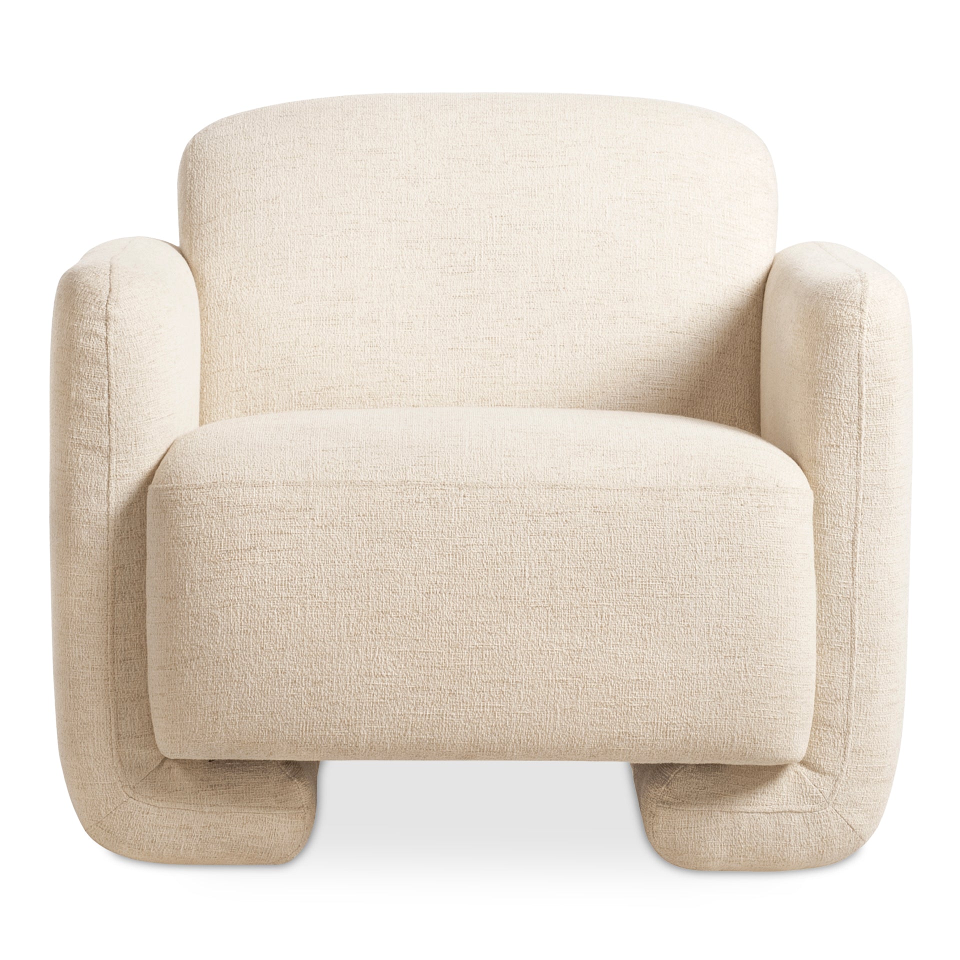 Jimmy, Slipper Chair, Polyester Upholstery, Solid Pine Frame, Flecked Ivory