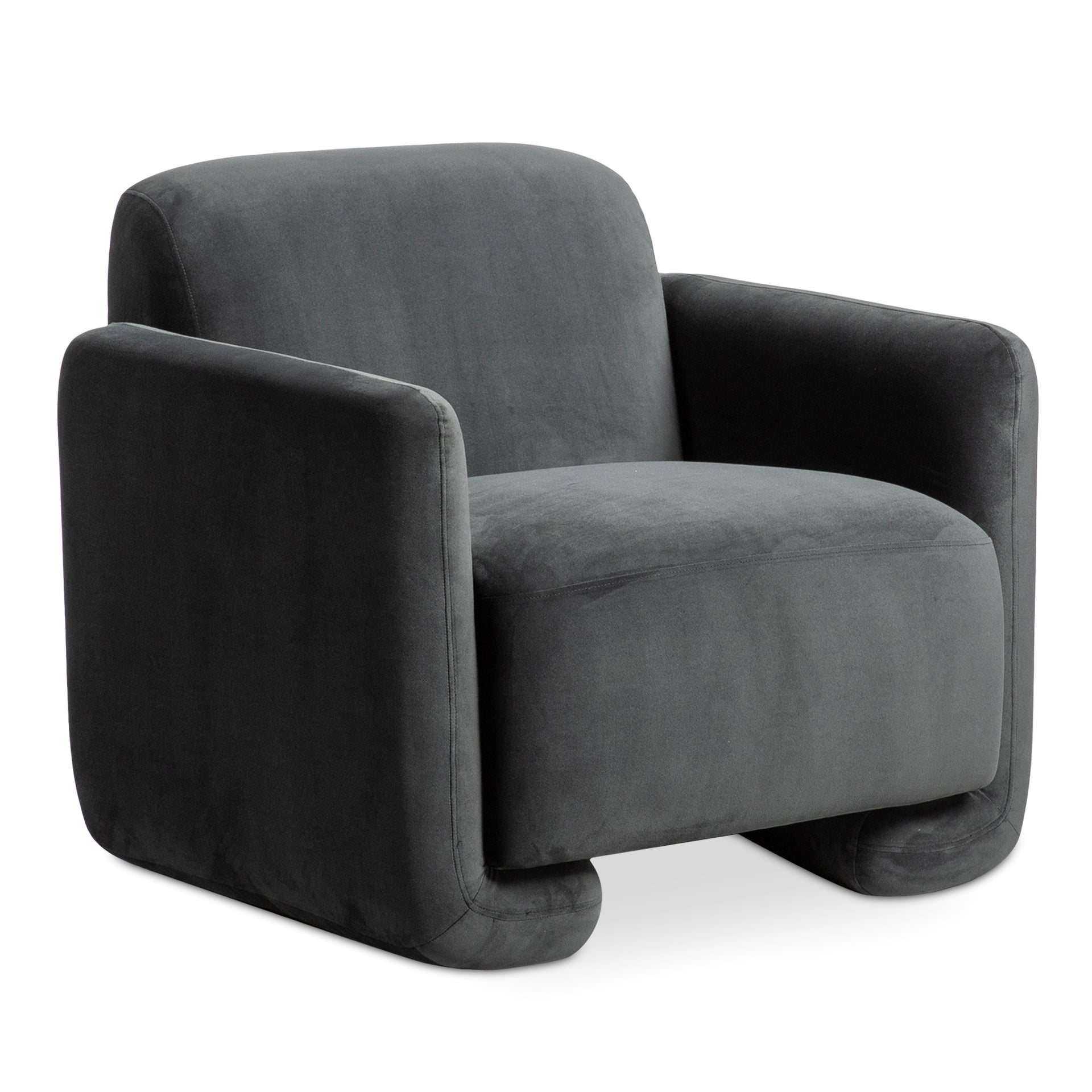 Jimmy, Slipper Chair, Polyester Upholstery, Solid Pine Frame, Shadow Grey