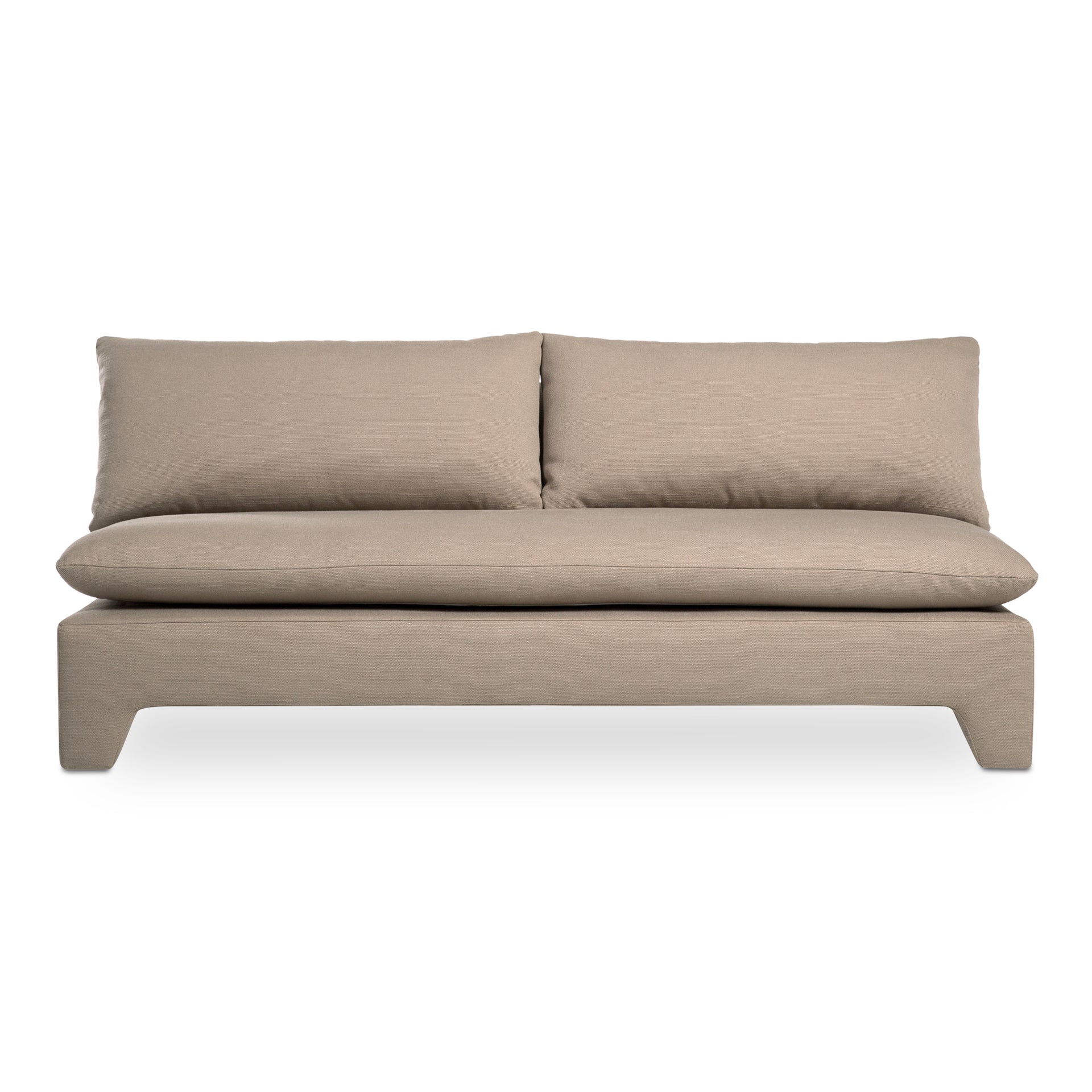 Celeste Sofa, Recycled Polyester-Linen Blend Upholstery, Feather-Filled Cushion, Flax Brown