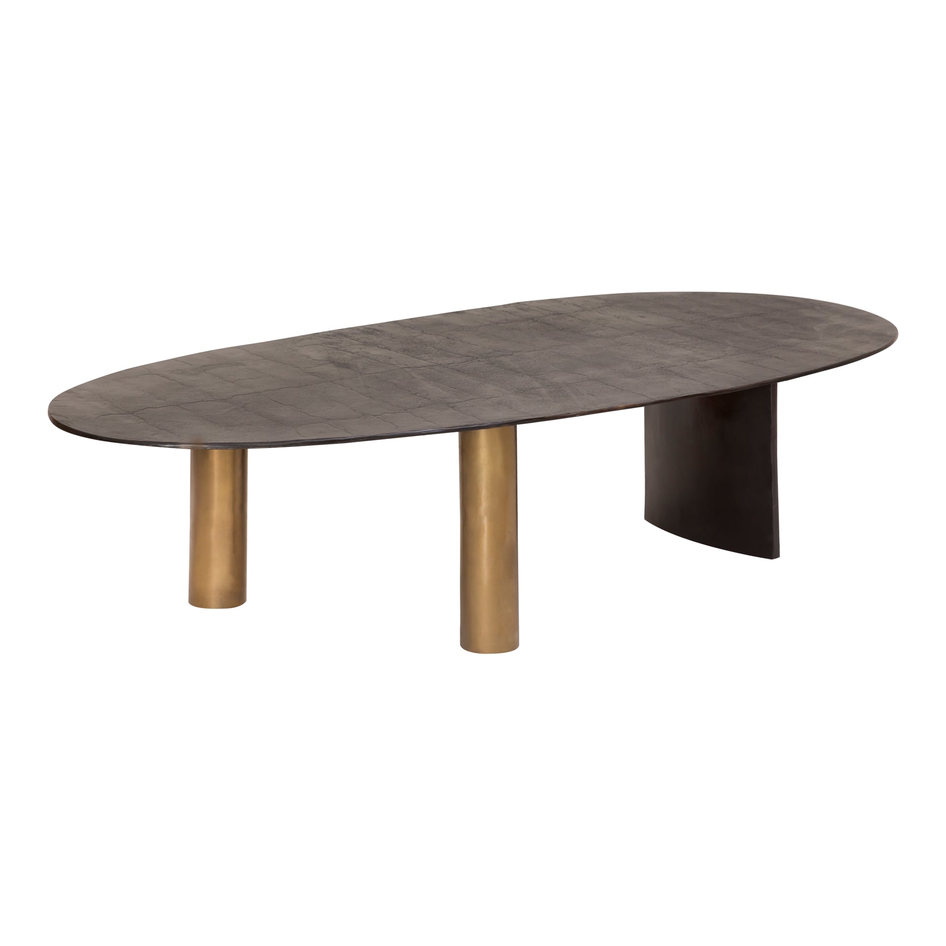 Vynessa Coffee Table, Solid Aluminum Construction, Organic Oval Shape, Black